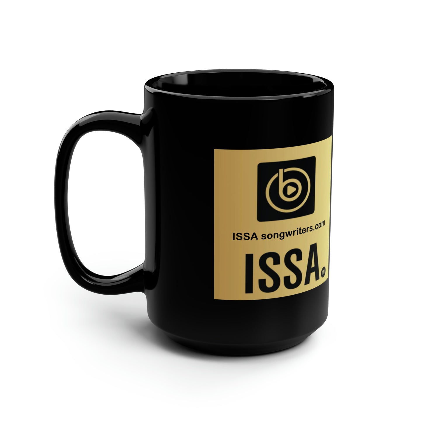 Large 15 oz. ISSA Black Ceramic Mug