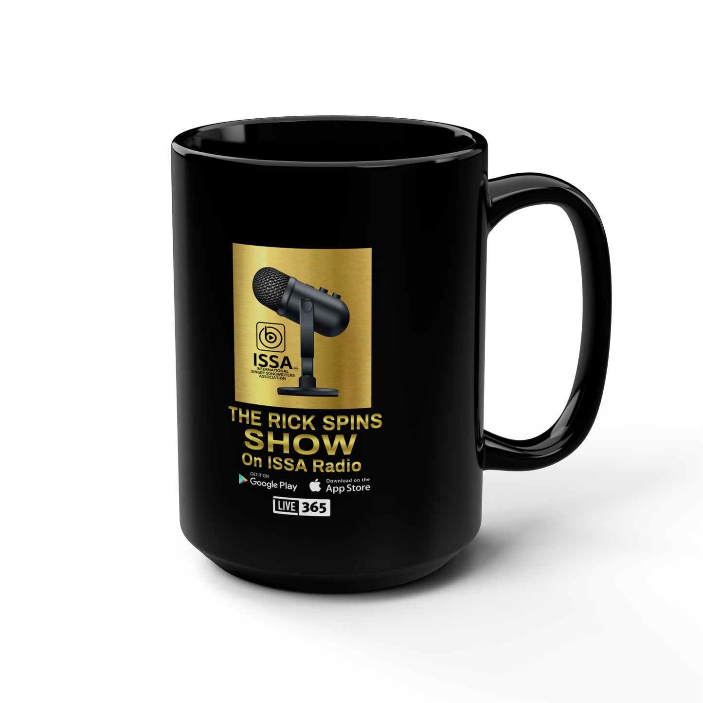 The Rick Spins Show on ISSA Radio 15 oz. Coffee Mug Large Black