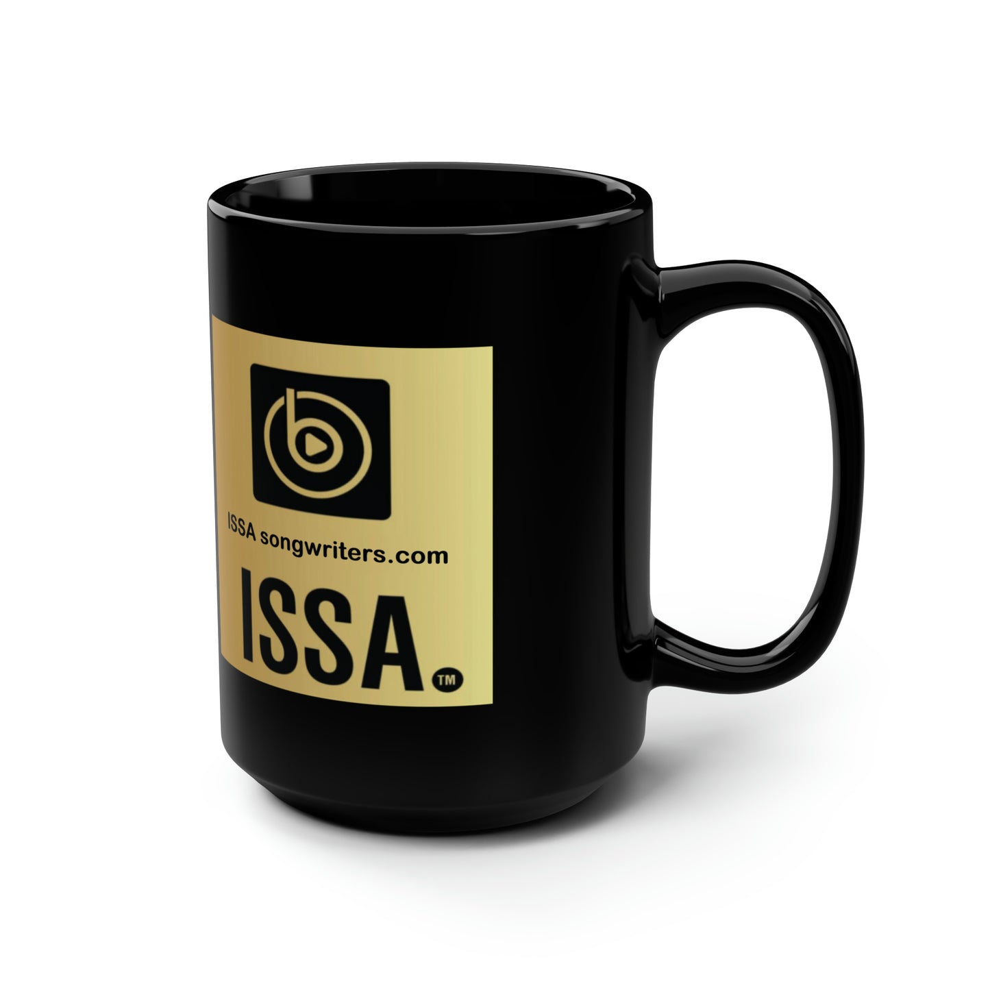 Large 15 oz. ISSA Black Ceramic Mug